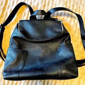 TREASURE & BOND Black Pebbled Leather Backpack